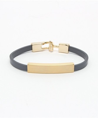 シックレザーブレスレット グレー