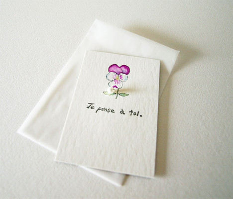 手描きパンジーのカード