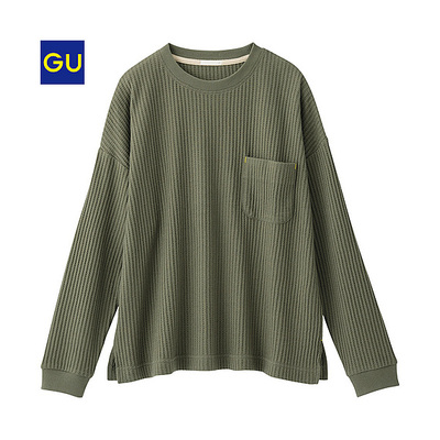 （GU）ワッフルゆるトップス（長袖）ＪＮ