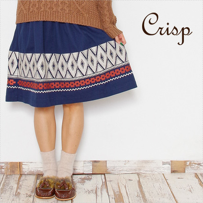 Crisp(クリスプ)ダイヤ刺繍コットンスカート