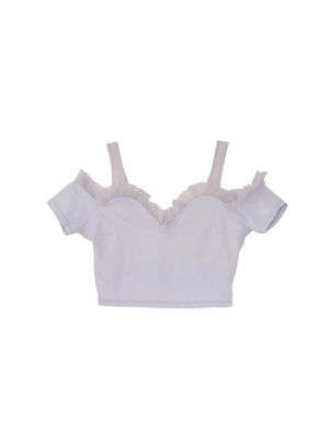 offshoulder tulle tops