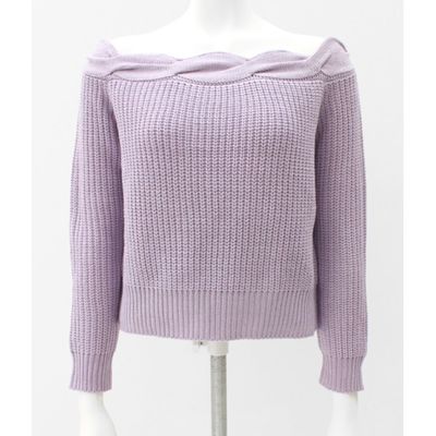 ケーブルオフショルニットTOP 