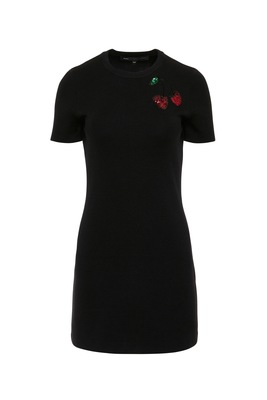 Embroidered Fruits Sweater Dress