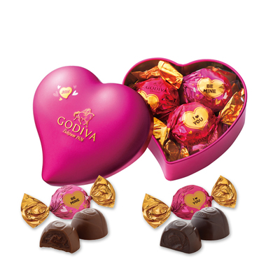 ゴディバ (GODIVA) ラッピング ミニハート缶 5粒