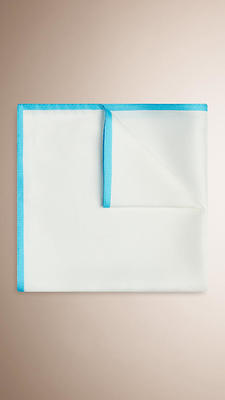 コントラストボーダー・シルク・ポケットスクエア