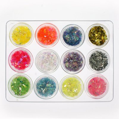 ネイル用キラキラUP乱切りホログラム12色セット