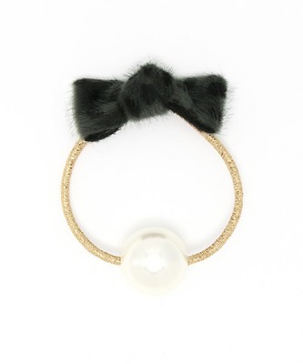 パールレオパードリボンヘアゴム