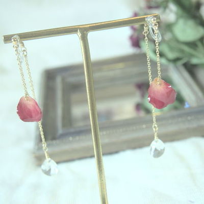 クリスタル-アシンメトリーイヤリング