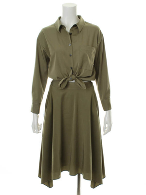 テンセルツイル切替シャツワンピース