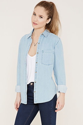 デニムボタンシャツ