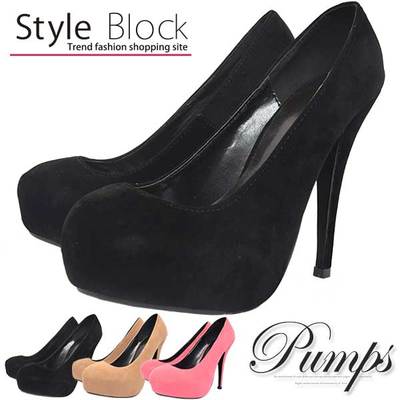 前厚プラットフォームストームヒールパンプス