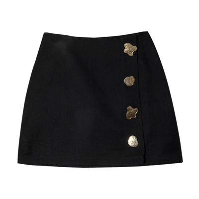 ユニークボタンアップミニスカート