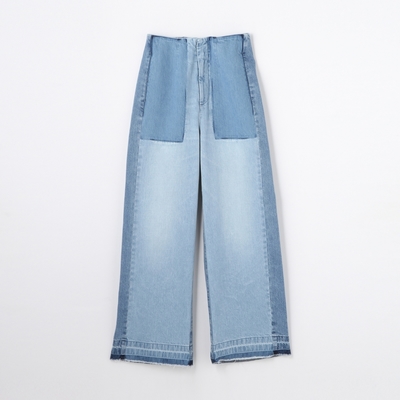コットンリペアデニム ワイドパンツ