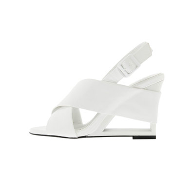 エモダ EMODA 【M】ART HEELクロスサンダル（ホワイト）