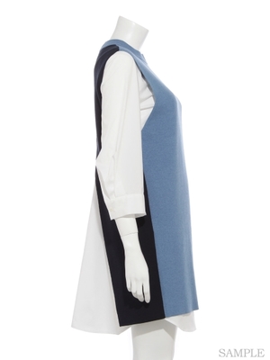 ノースリニットコンビワンピース