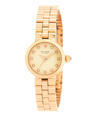 TINY GRAMERCY BLUSH DIAL CRYSTAL MARKER WATCH