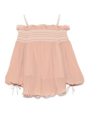 スモッキングオフショルチュニック