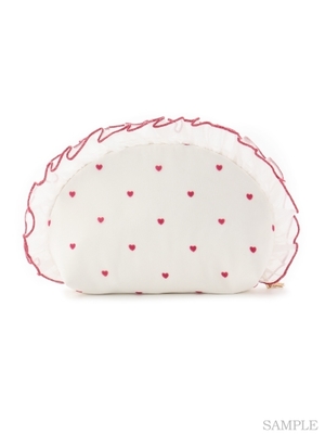 サテンハート柄ポーチ