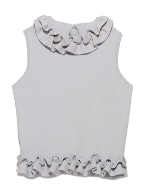 ハイネックフリルニットタンク