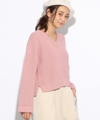 5ゲージアゼクロップドVロングスリーブ