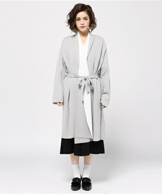 ペールカラールーズガウンニットコート