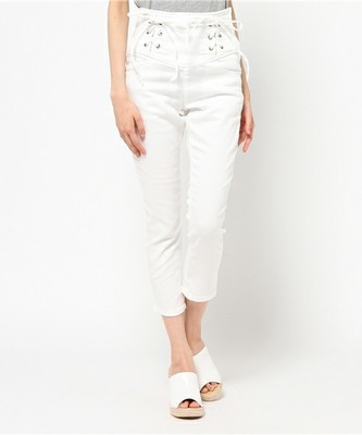 レースアップアンクルスキニーパンツ