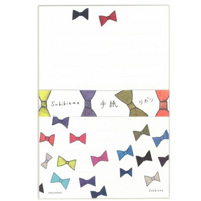 表現社 Subikiawa手紙リボン 美濃和紙便箋12枚・封筒4枚入 No.23-802