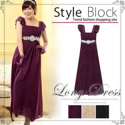 キラキラフラワーモチーフシフォンロング袖付きパーティードレス