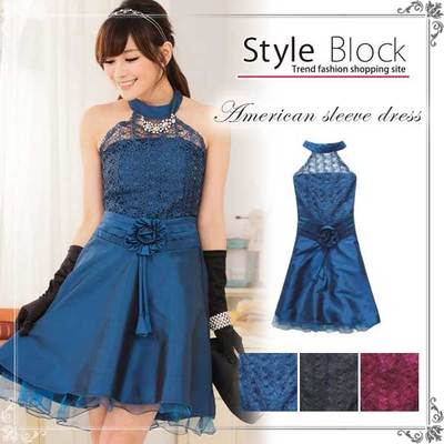 バラ透かしアメスリワンピースパーティードレス