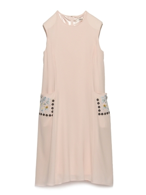 フラワー刺繍ワンピース