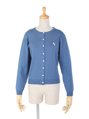 【ご予約】プードル刺繍ニットカーディガン/F i.n.t