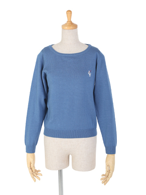 【ご予約】プードル刺繍ニットプルオーバー/F i.n.t