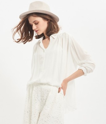 レーヨンギャザーシャツ