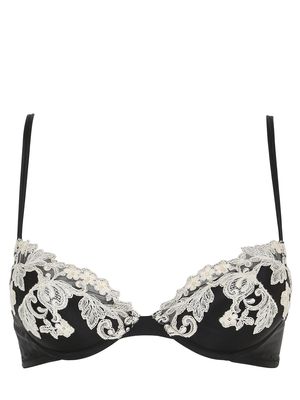 ブラック・ホワイトシルクブラジャー