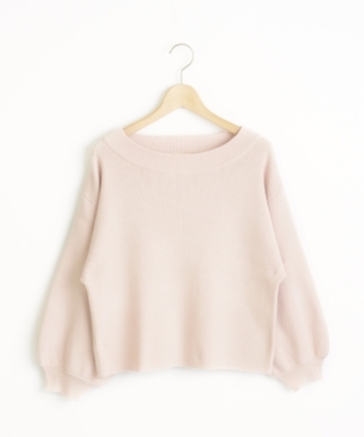 J袖ボリュームニットプルオーバー