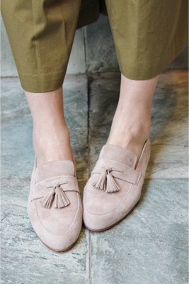 FABIO RUSCONI スエードタッセルローファー