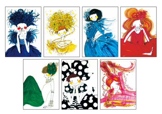 女の子ポストカード7枚セット