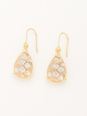 ビジュ入りティアドロップピアス