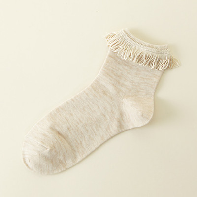 フリンジ付ベタショートソックス