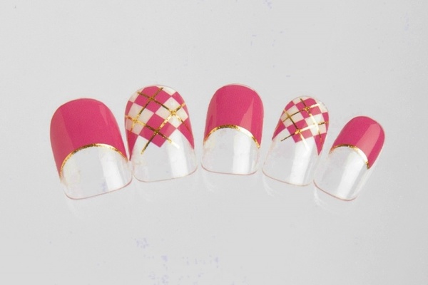 CONOQI ジェルネイルシール　35_pink argyle