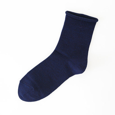 毛混くるくる無地ソックス