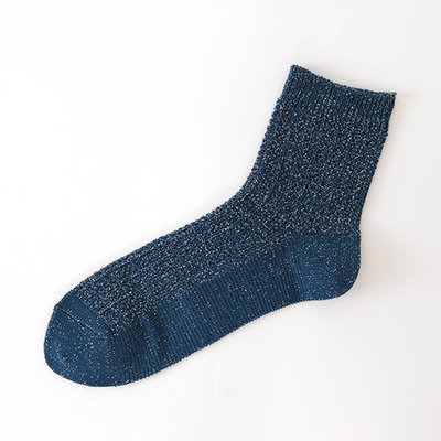 ラメ両口タックリブショートソックス