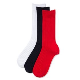 MY WOMENS 3P COLOR SOCKS[WHITE/RED/NAVY]