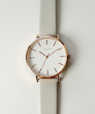 タイムピース ビッグフェイス グレー×ピンク