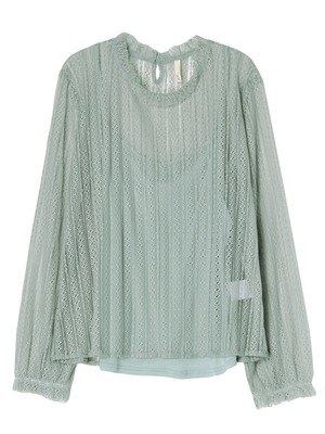 ギャザーレースブラウス