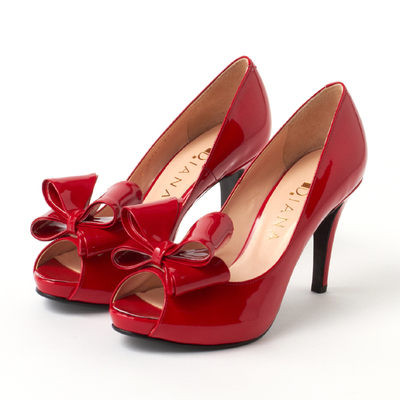 リボンつきオープンパンプス