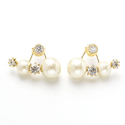 ［Velmeil］BACKコットンパールピアス