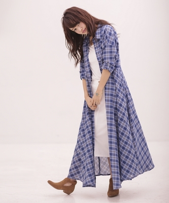 Broderie&Co CHKマキシフレアワンピース