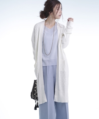 the.first.floor. ケーブルスリットロングカーデ