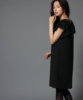 レースフリルスリーブワンピース/705967